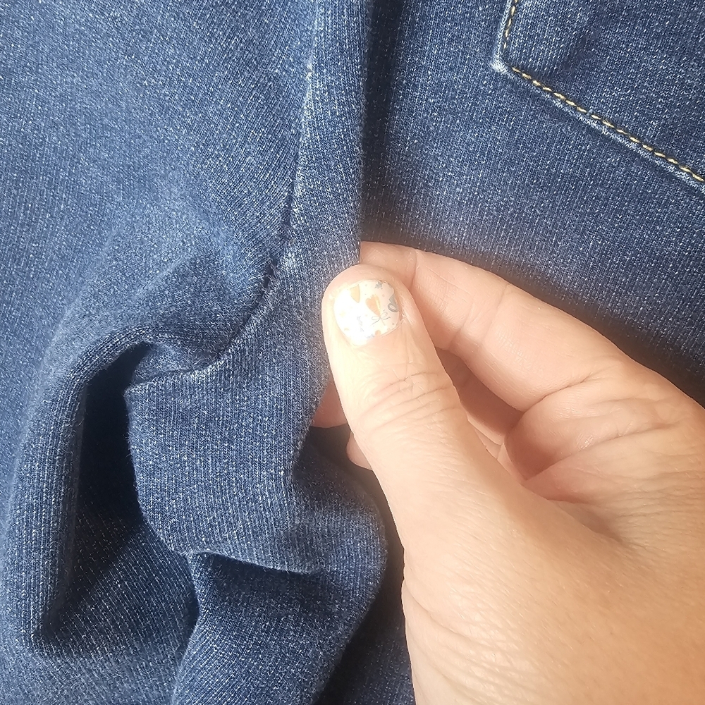 Pajama Jeans Womens Medium Blue Straight Leg Pink Drawstring Comfy Pull On - Picture 9 of 12